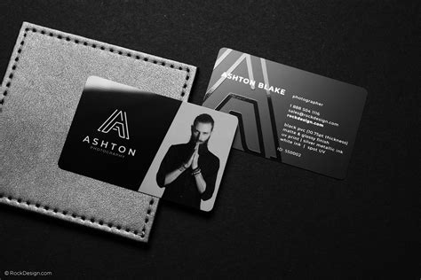 photographic black plastic business card template