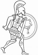 Greek Hoplite Grec Greco Guerrier Oplita Guerriero Antico Krieger Ancien Altgriechischer Bronze Spartan Template sketch template