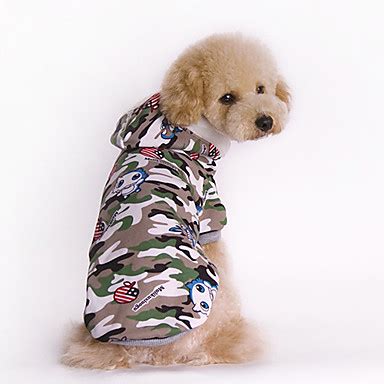 dog hoodie green dog clothes winter springfall camouflage fashion