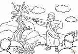 Coloring Moses Strikes Openclipart Supercoloring sketch template