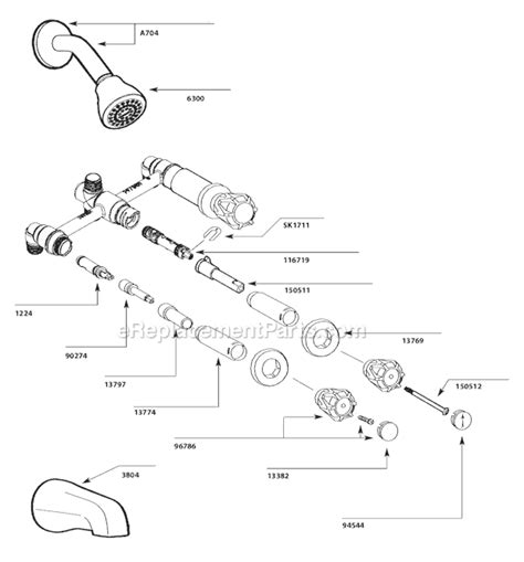 moen  tub  shower faucet oem replacement parts  ereplacementpartscom