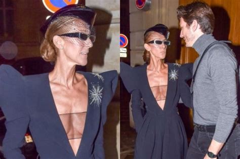 celine dion in a revealing jumpsuit went into a cabaret in paris celebrity news