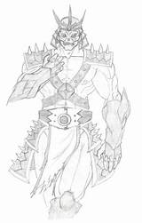 Shao Kahn Mortal Kombat Emperor Scale Drawings sketch template
