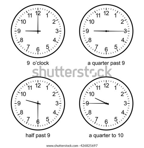 learning time clock set vector stock vector royalty