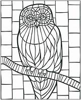 Coloring Pages Mosaic Owl Mystery Animal Glass Stained Dover Printable Patterns Print Color Publications Colouring Doverpublications Detailed Adult Book Christmas sketch template