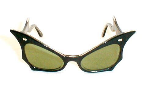 Womens Vintage Eyeglasses Black Cat Eye Raybert Frame France