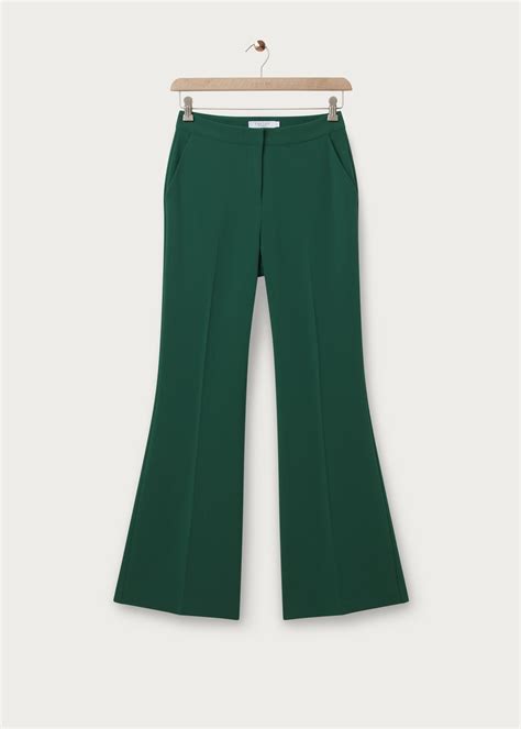 high waisted twill flared pants groen grnbd costes