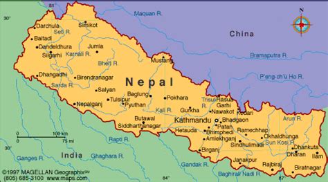 Nepal Map Political Regional Maps Of Asia Regional Political City