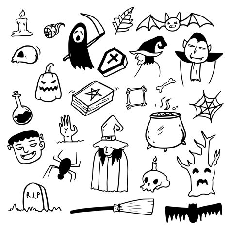 halloween doodle draw  vector art  vecteezy