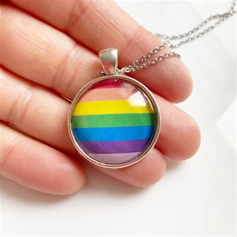 personalized gay pride necklace lesbian jewelry t for gay etsy