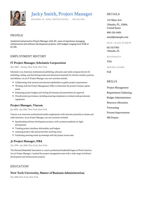 project manager resume full guide  examples word