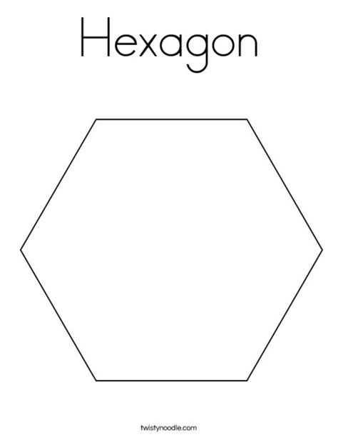 hexagon coloring page twisty noodle