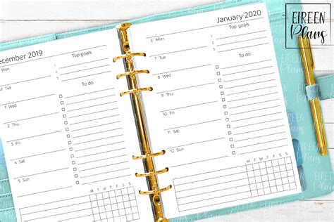 weekly printable inserts   planners