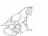 Gryphon Coloring Lineart Deviantart Designlooter Drawings 78kb 675px sketch template