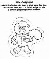 Coloring Puppet Spongebob Pages Characters Cut Sandy Library Clipart Popular sketch template