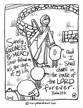 psalm  set   hand drawn bible verse coloring pages  marydean draws