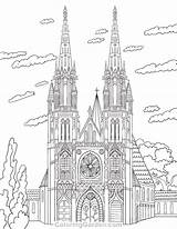 Coloring Cathedral Pages Adult Colouring Coloringgarden Printable Color Drawing Book Architecture Pencil Sheets House Adults Template Sketch Louis St Painting sketch template