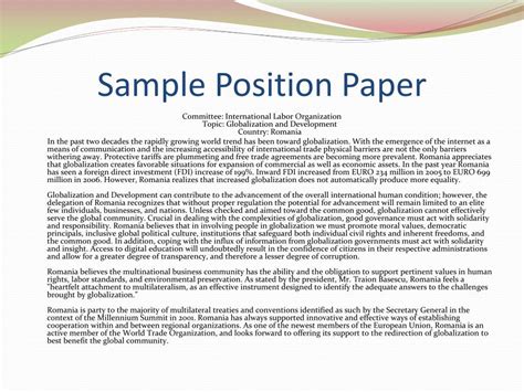 position paper mun sample position paper sample usa hd png