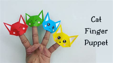 diy cat finger puppet paper crafts  school paper craft easy