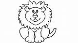 Lion Coloring Face Easy Pages Head Draw sketch template