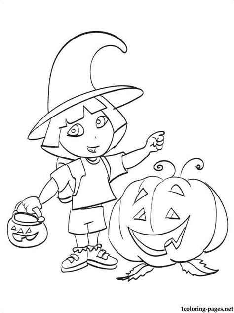 dora celebrates halloween coloring pages halloween coloring