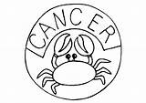 Coloring Zodiac Cancer Pages Sign Kids sketch template