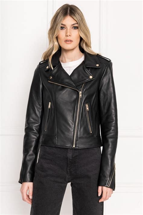 leather jackets womens lamarque donna black leather biker jacket