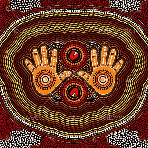 Aboriginal Dot Artwork With Hands Download Graphics And Vectors