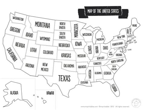 printable labeled united states states map coloring page coloring pages
