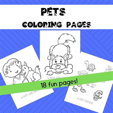 pets coloring pages etsy