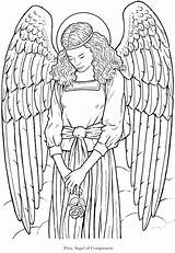 Coloring Angel Pages Adult Adults Seraphim Colouring Angels Dover Wings Printable Sheets Publications Doverpublications Coloriage Book Detailed Zb Samples Kids sketch template