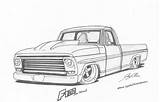 Drawings Truck Trucks Car Cool Cars Lowrider Drawing Coloring Pages F250 Sketch Ford F100 Pickup Clipart Colouring Cliparts Archive Chevy sketch template