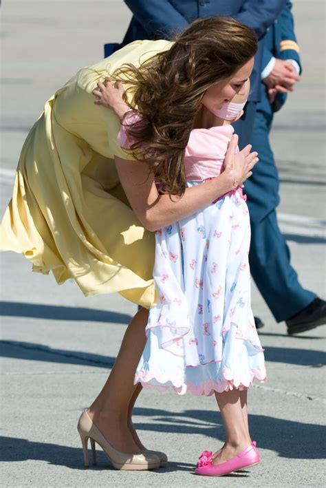 kate hugged a sweet 6 year old girl at the calgary airport during the pictures of kate