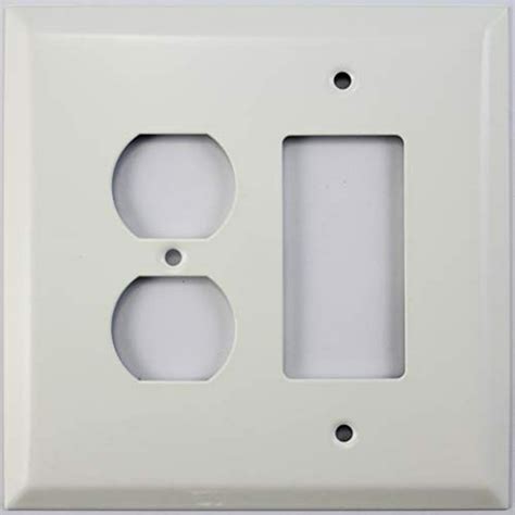 sized jumbo smooth white  gang combo wall plate  duplex outlet  gfcirocker opening