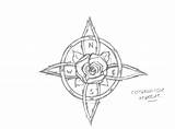 Compass Rose Tattoo Sketch Drawing Celtic Drawings Clipart Deviantart Tattoos Designs Draw Nautical Knot Hand Floral Sketches Work Collection sketch template
