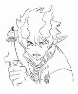 Rin Okumura Lineart Coloring sketch template