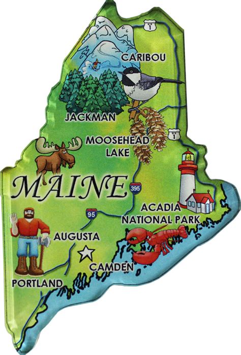 buy maine acrylic state map magnet flagline