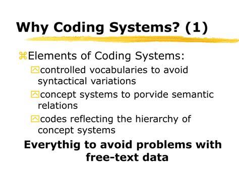 classification  coding systems powerpoint