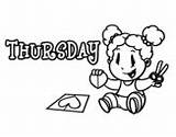 Coloring Monday Days Week Thursday Happy Pages Coloringcrew sketch template