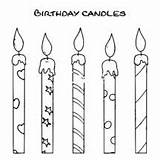 Birthday Candle Coloring Candles Pages Template Netart Printable Drawing Draw Board Classroom Kids sketch template