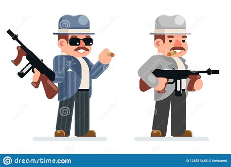 gangster dangerous retro criminal submachine gun thug prohibition mafia