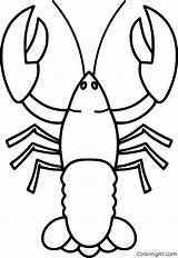 Lobster Coloringall Invertebrates sketch template
