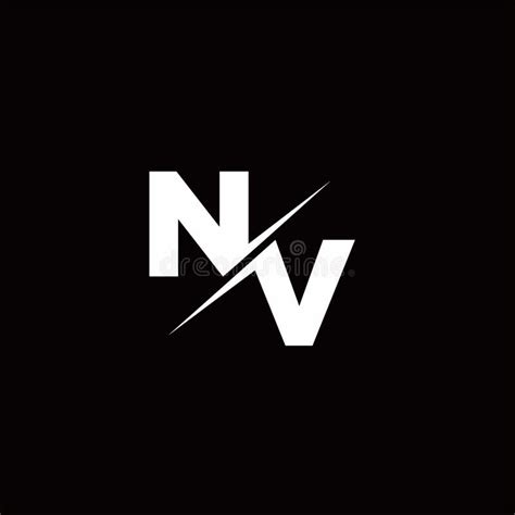 nv logo letter monogram slash  modern logo designs template stock