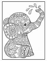 Mandalas Ausmalen Elefant Pintar Stencils sketch template