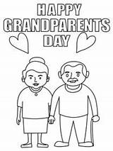 Grandparents Coloring Printable Card Cards Happy Print sketch template