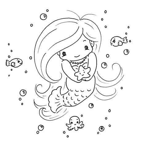 adorable baby mermaid coloring pages