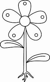 Roots Flower Clipart Garden Clip Outline Cliparts Leaves Stem Library sketch template