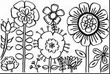 Flower Garden Coloring Pages Printable Getcolorings Bunnies Color sketch template