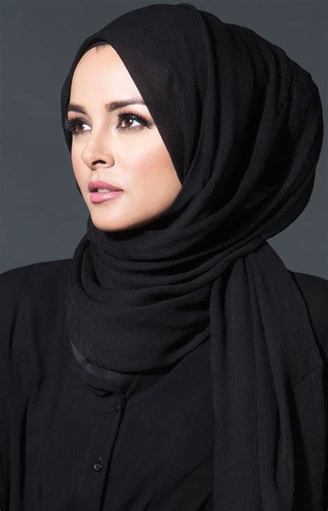 Aab Uk Chiffon Chic Black Luxury Hijab Standard View