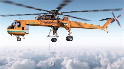 heavy lift sikorsky   skycrane helicopter model turbosquid